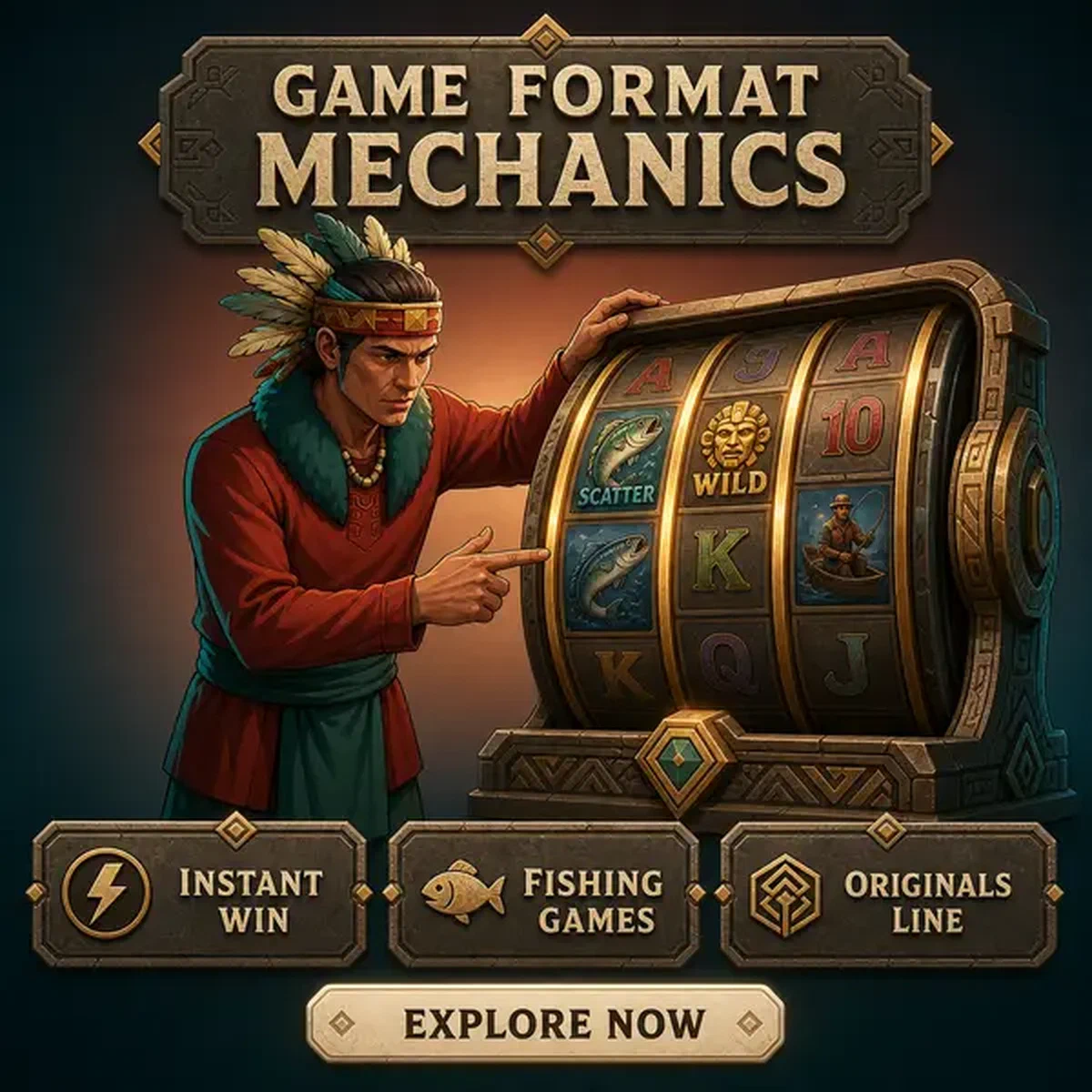 Professional dealer explaining slot game mechanics at Game Format Mechanics Casino