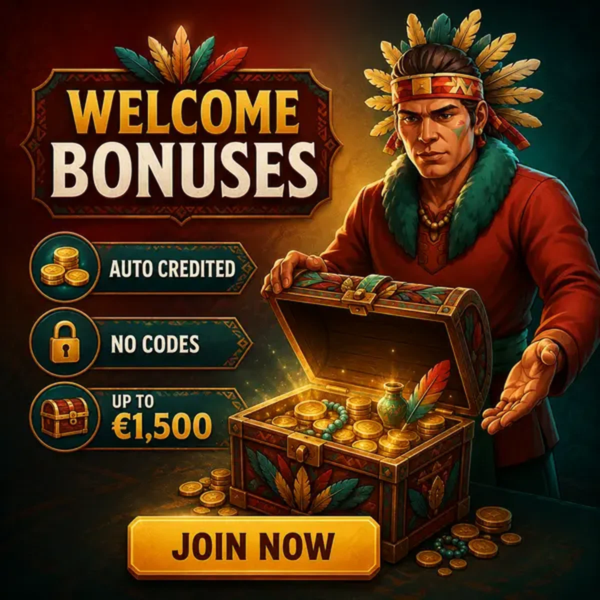 The Riverborn opens welcome bonus chest at Jackpotraider with treasure spilling out